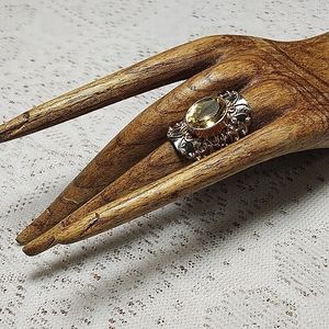 New 925 Silver Citrine Ring Handmade Vintage Style One of a Kind